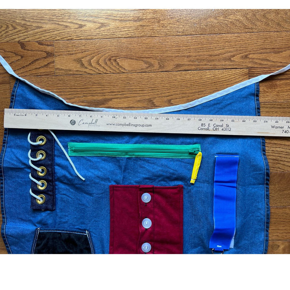 Posey Multisensory & Fidget Apron, Blue, Tie On, Adult, Cognitive Therapy, ADL - Picture 7 of 11
